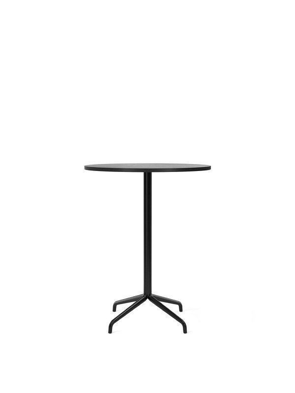 Audo Copenhagen Copenhagen Harbour Column Table Round With Star Base Bar  - 80 cm Black / Black Oak