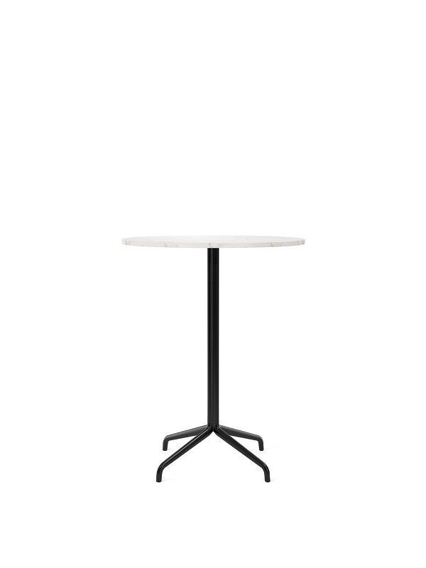 Audo Copenhagen Copenhagen Harbour Column Table Round With Star Base Bar  - 80 cm Black / Off White Marble