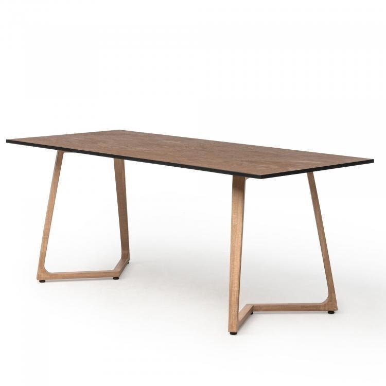 Maramo Esstisch - Wings Dinner - Aluminium, Eiche Dekor - Gold
