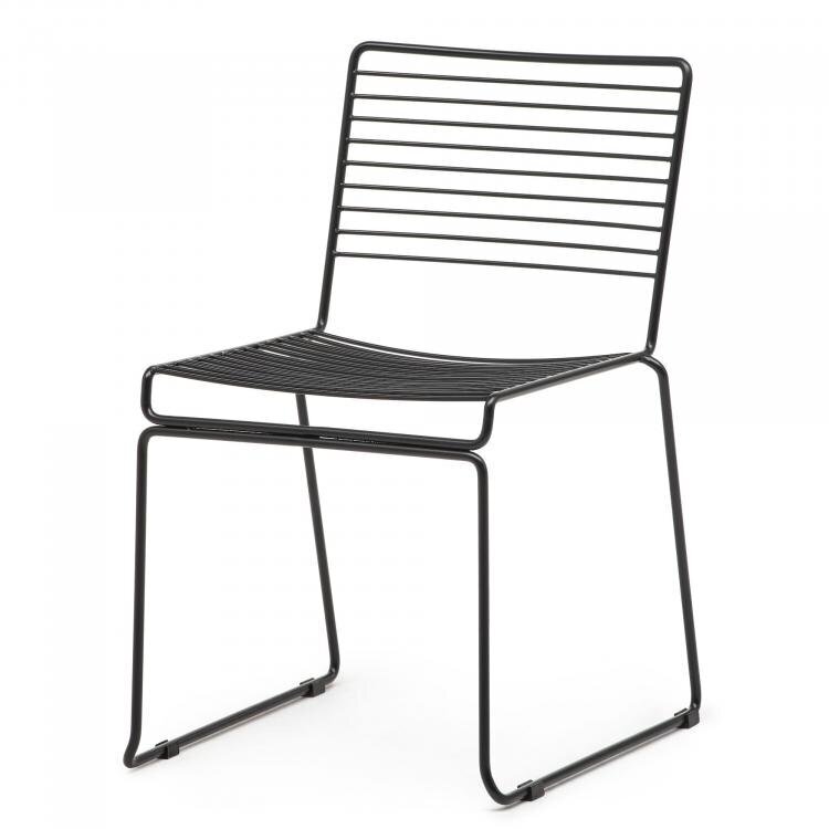 Maramo, Maramo Stapelstuhl - Wire chair, Schwarzer Stahl