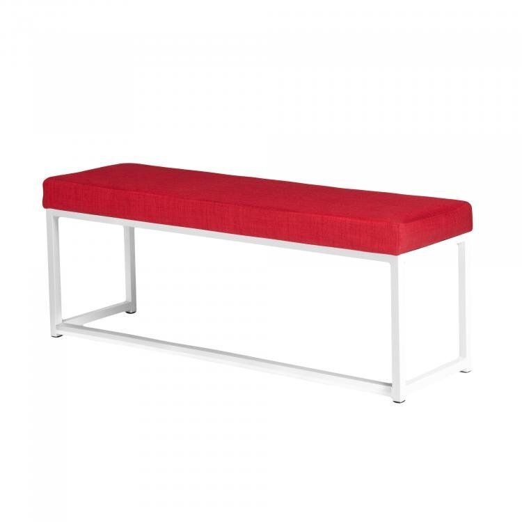 Maramo Lounge Sofa Kubo Love, Stahl - Linnen Look Rot - Linnen Look Rot - Weiß
