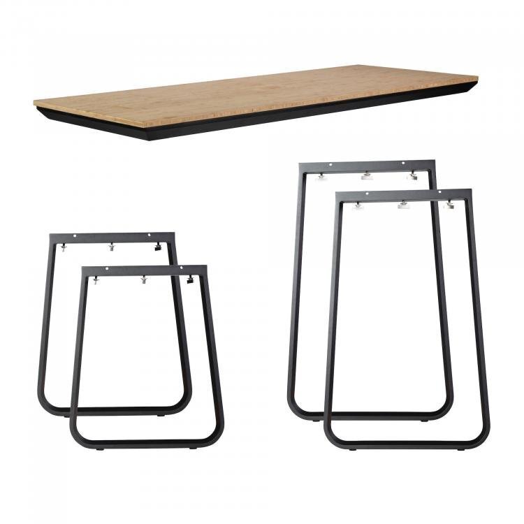 Maramo Lounge Tisch Salt Set, Aluminium - Bambus, Schwarz