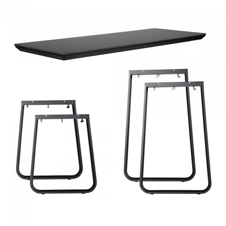 Maramo Lounge Tisch Salt Set, Aluminium - Vollkern Schwarz