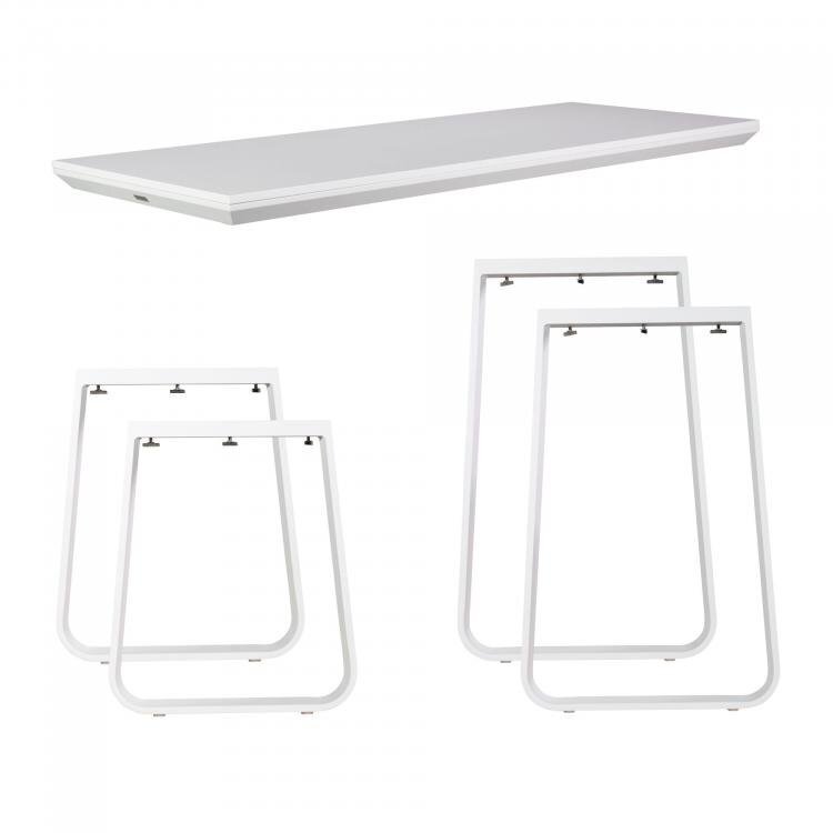 Maramo Lounge Tisch Salt Set, Aluminium - Melamin Weiß