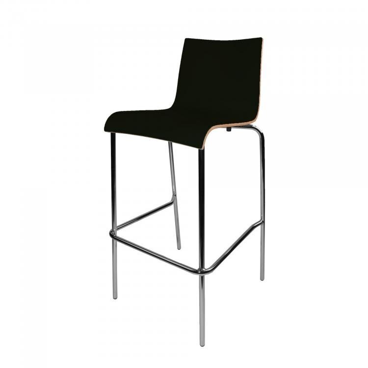 Maramo Stapelbare Barstuhl Scala Bar, chrom - Multiplex mit HPL - Schwarz