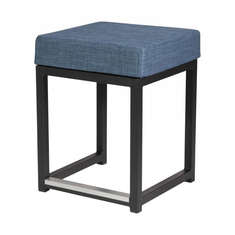 Maramo Barhocker Kubo Cube, Stahl - Linnen Look, Blau