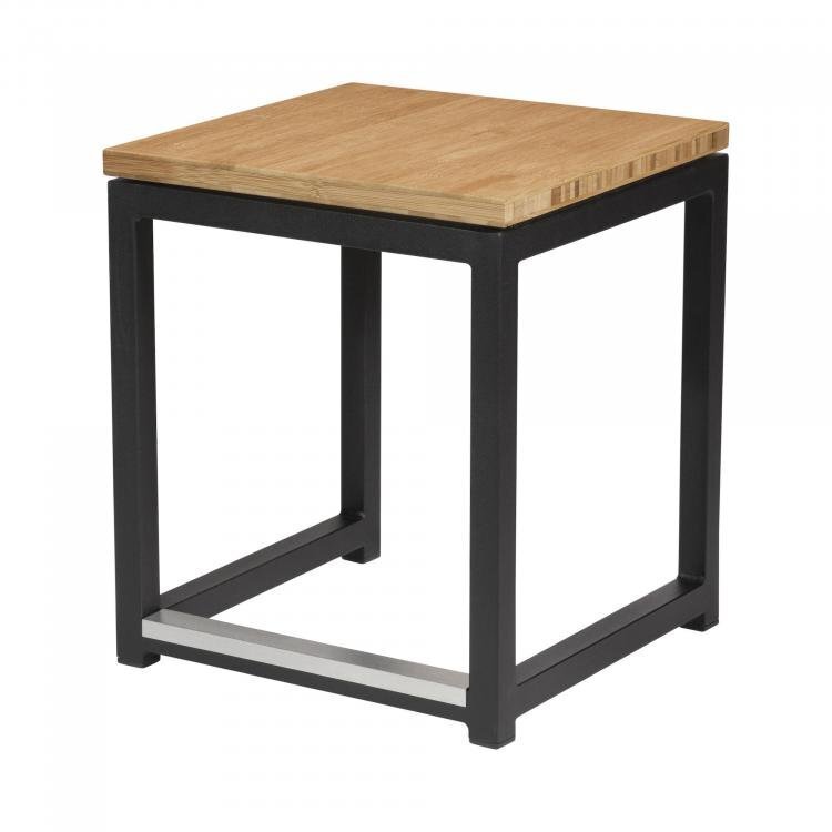 Maramo Barhocker Kubo Cube, Stahl - Bambus, unbehandelt