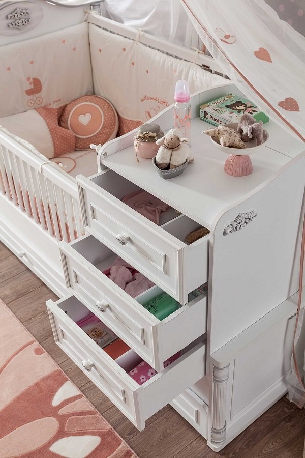 Marisil Romantic Mitwachsendes Babybett 80 x 180 cm