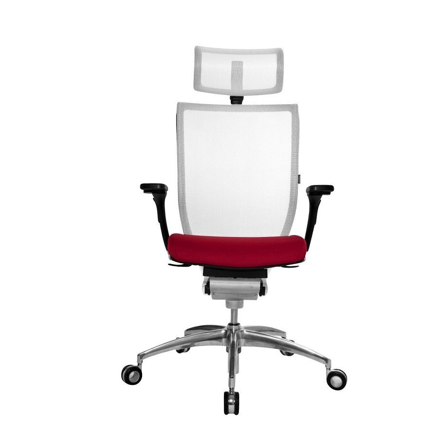 Wagner Titan 10 Bürodrehstuhl - Weiss / Sitzfläche Gepolstert Rot