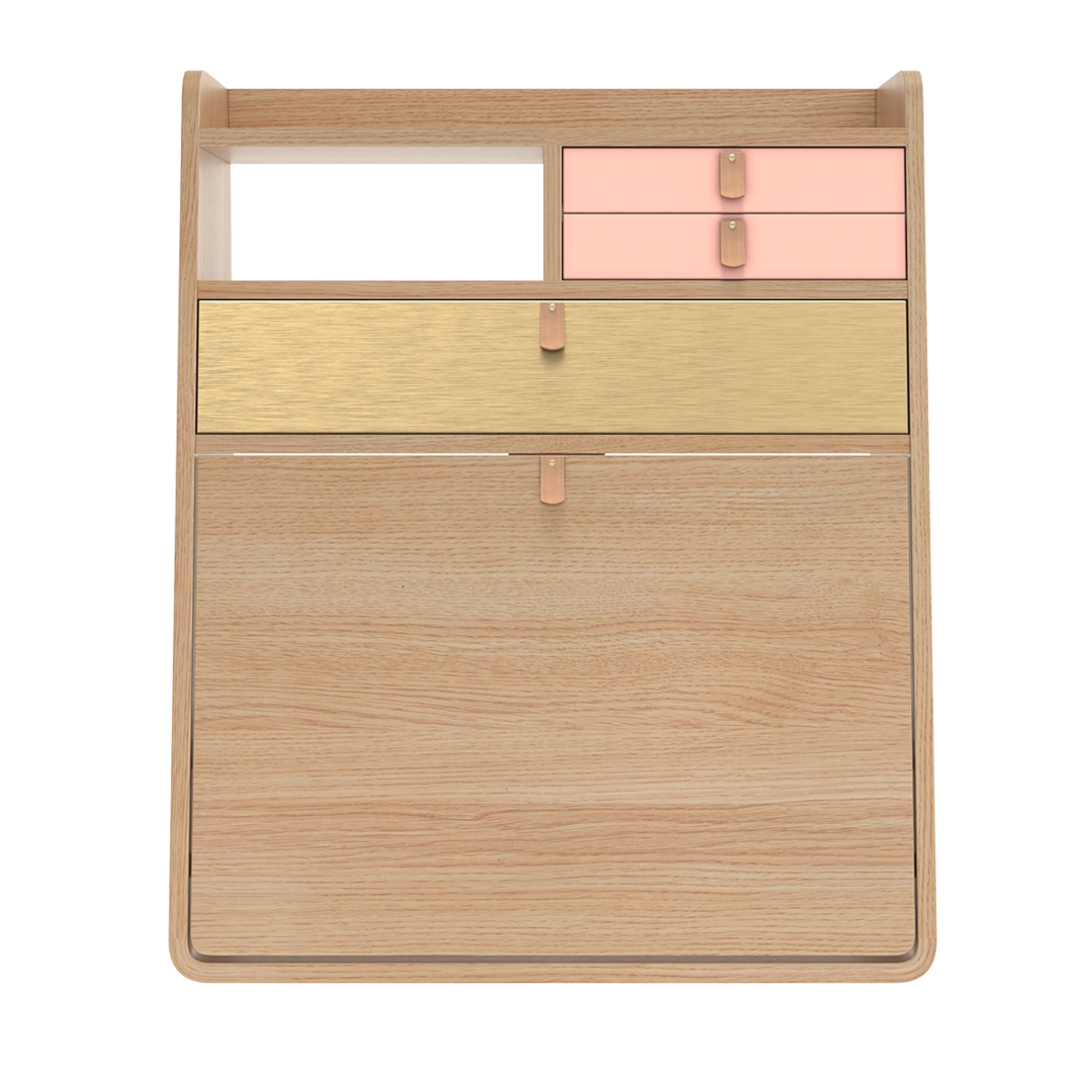 Natural Oak - Brass / Apricot Pink