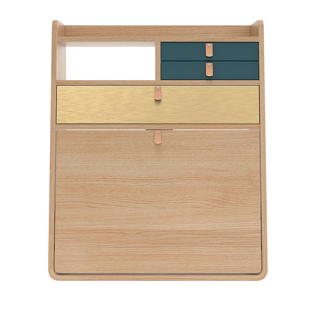 Natural Oak - Brass / Petrol Blue