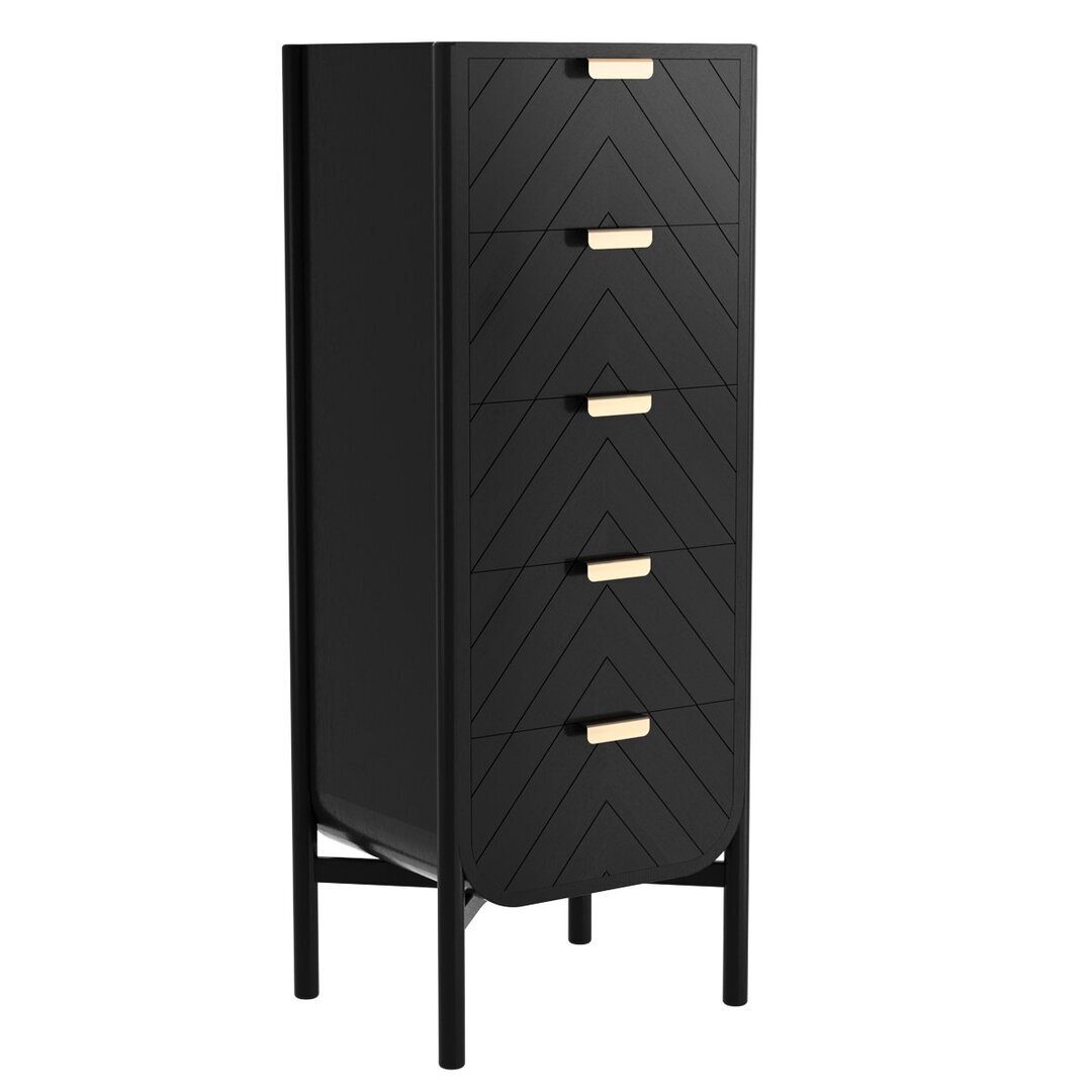 Harto Tall Chest Marius: Tinted Black Oak