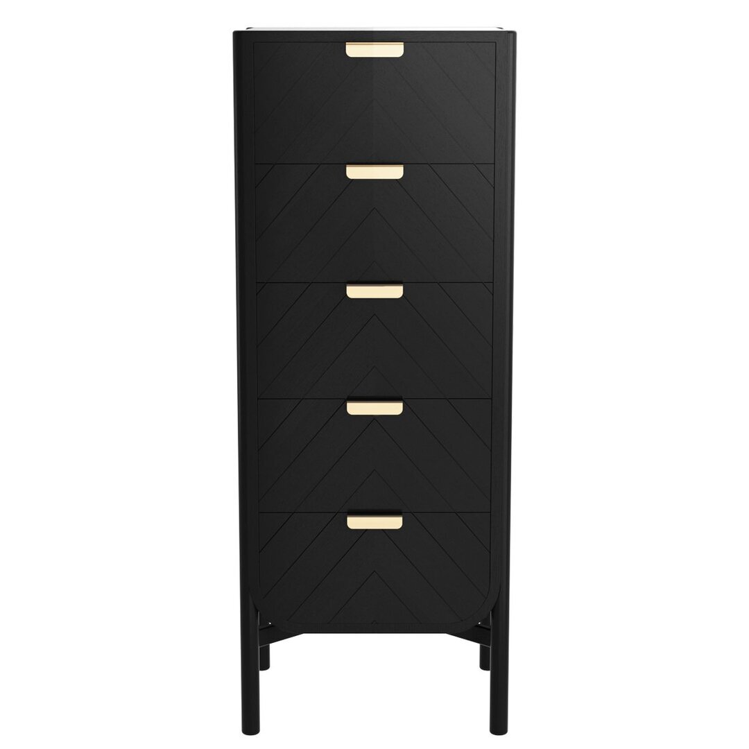 Harto Tall Chest Marius: Tinted Black Oak