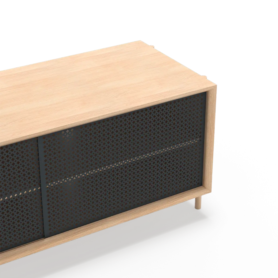 Harto Sideboard Gabin 122 cm: Natural Oak / Slate Grey