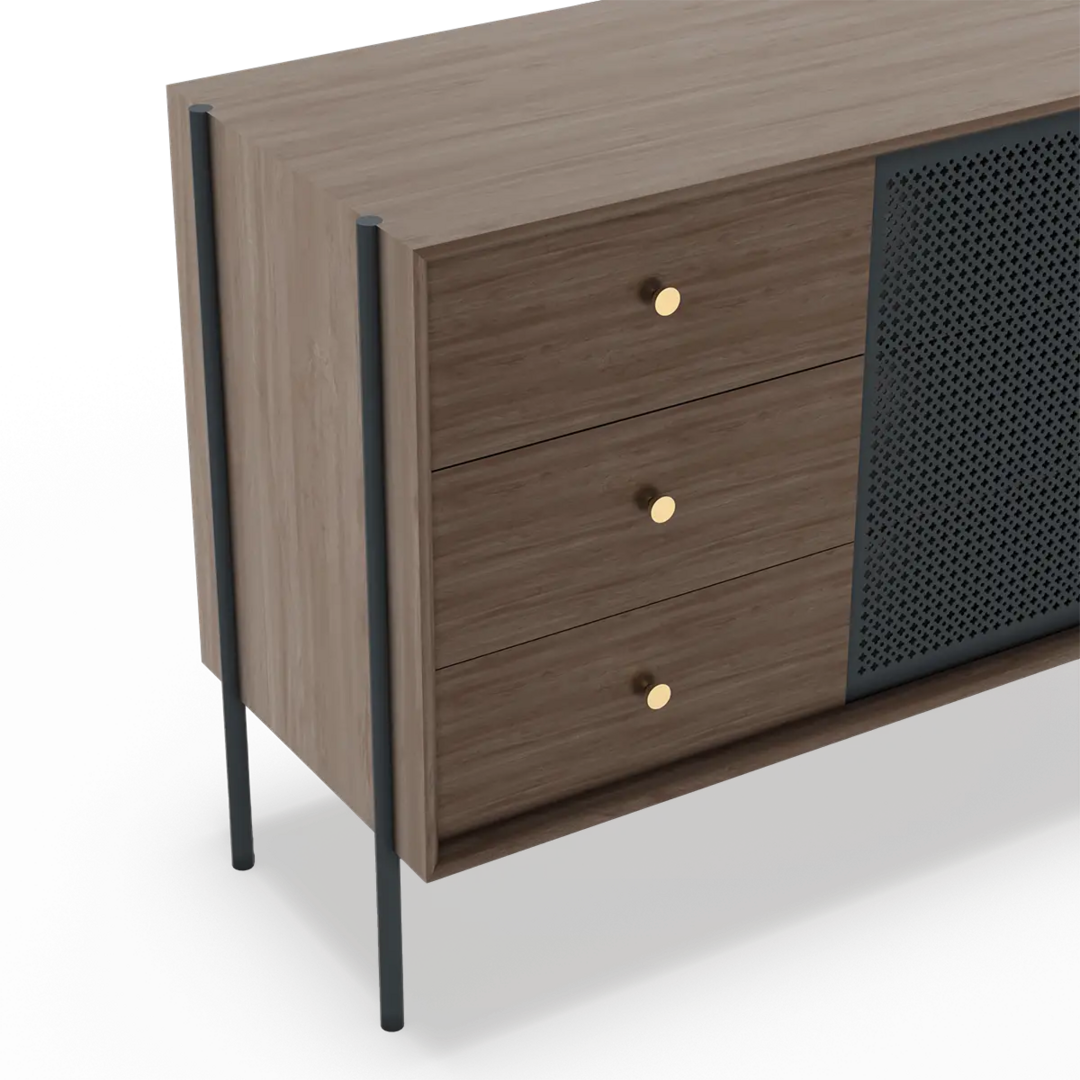 Harto High Sideboard Gabin Oak Version: Natural Walnut / Slate Grey