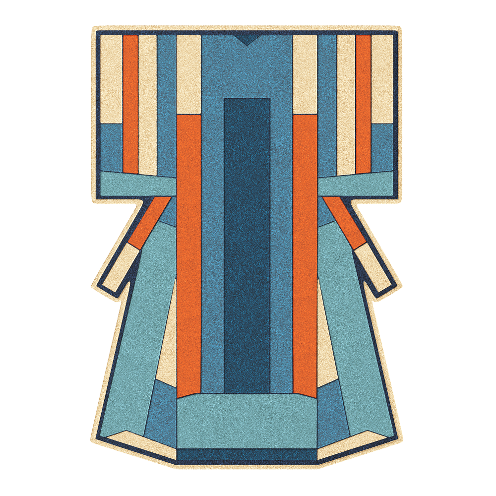 Harto Carpet Ines - Teppich - Blue / Terracotta