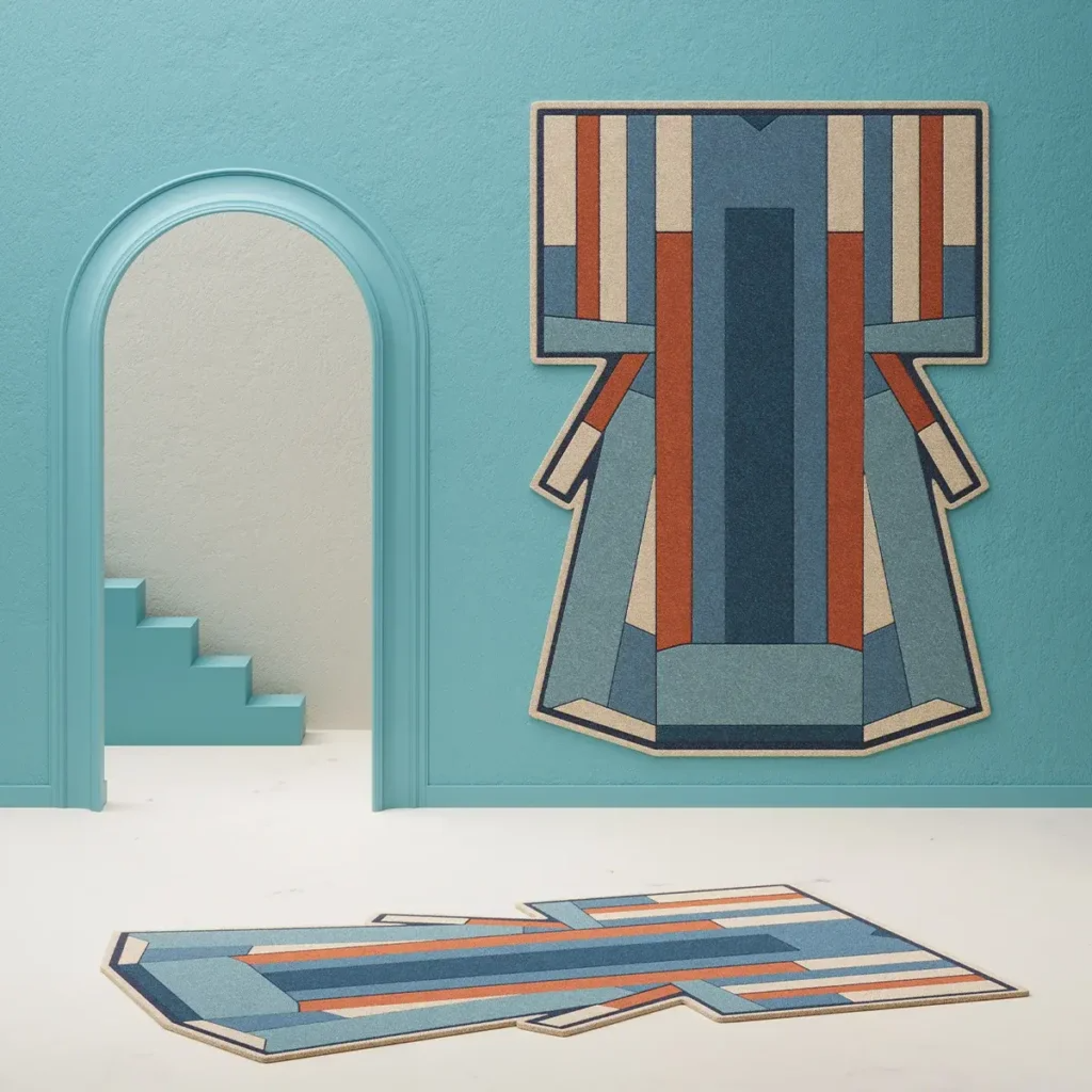 Harto Carpet Ines - Teppich - Blue / Terracotta
