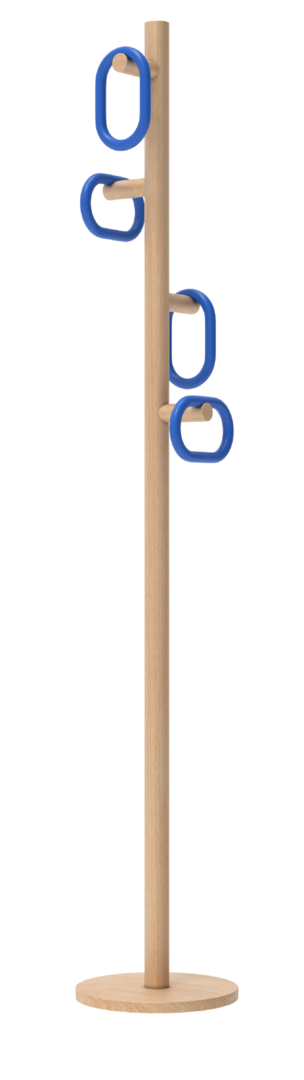 Harto Coat Rack Fernand - Garderobenständer - Natural Oak - Blue tinted oak