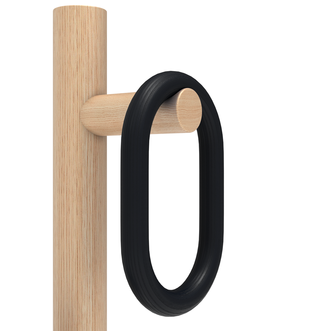 Harto Coat Rack Fernand - Garderobenständer - Natural Oak - Black Stained Oak