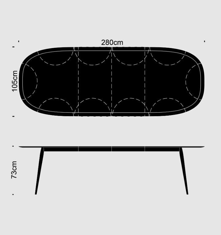Bruunmunch PLAYdinner Table Masse 280 cm