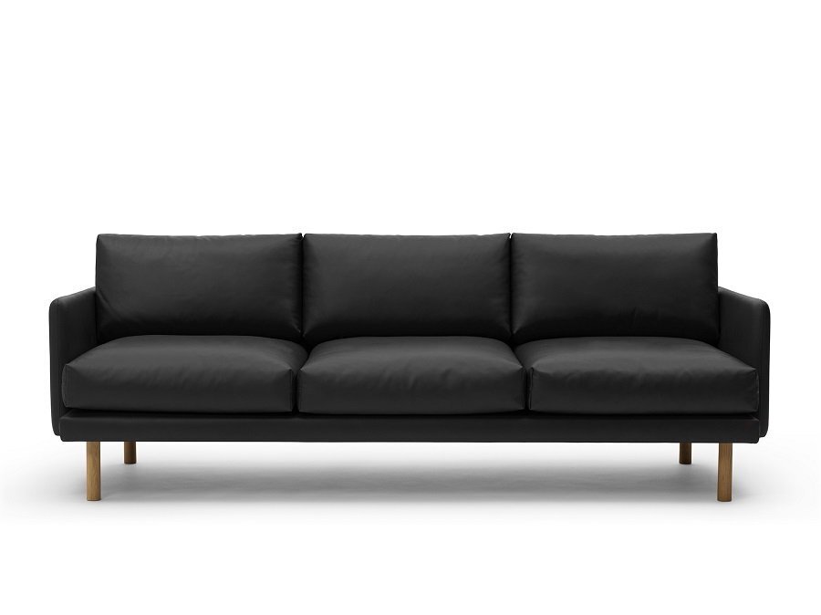 Bruunmunch EMO 3 Seater in Dakar Aniline Leather - Sofa: Black