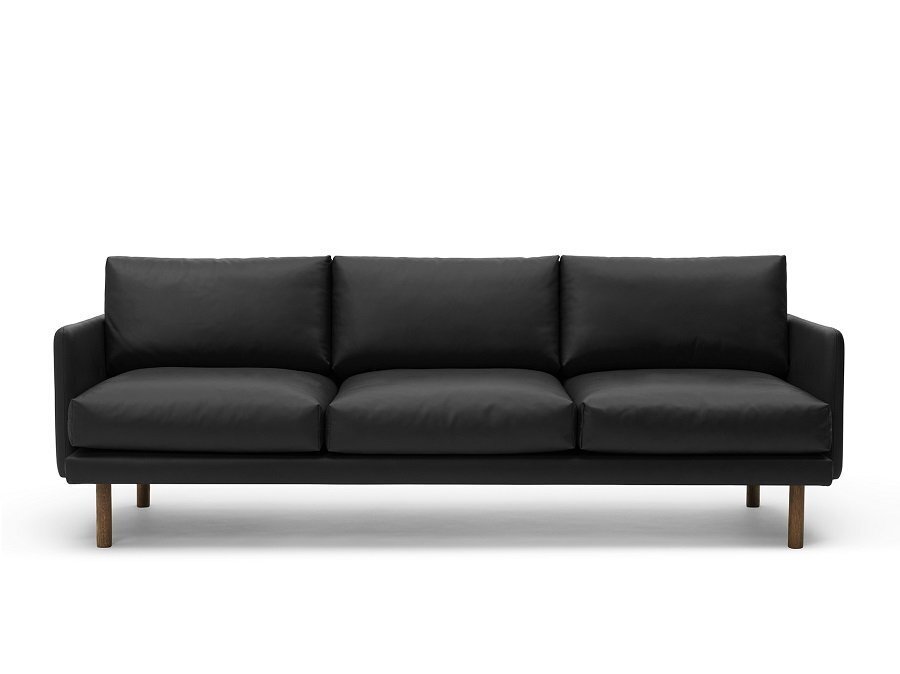 Bruunmunch EMO 3 Seater in Dakar Aniline Leather - Sofa: Black