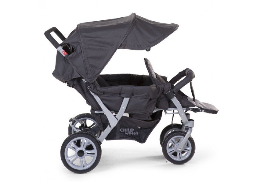 Childhome Drilling Sportwagen + Regenschutz, Sonnenschutz - anthrazit