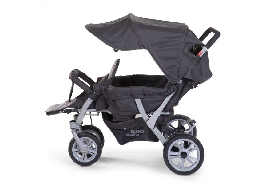Childhome Drilling Sportwagen + Regenschutz, Sonnenschutz - anthrazit