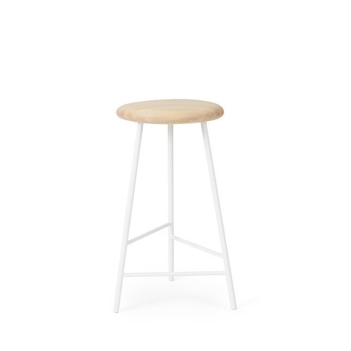 Warm Nordic Pebble Bar stool, 66cm - Ash/White