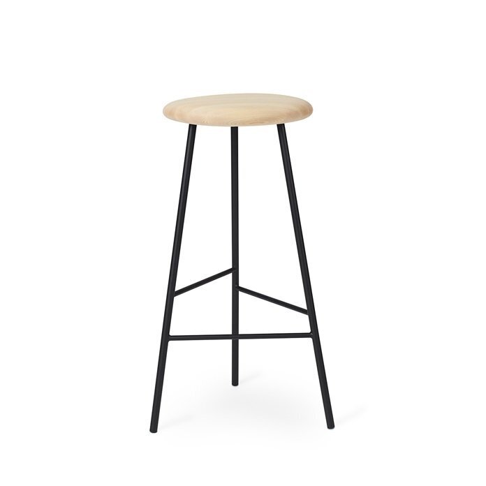 Warm Nordic Pebble Bar stool, 76cm - Ash/Black