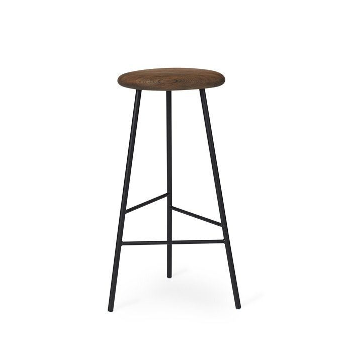 Warm Nordic Pebble Bar stool, 76cm - Smoked oak/Black