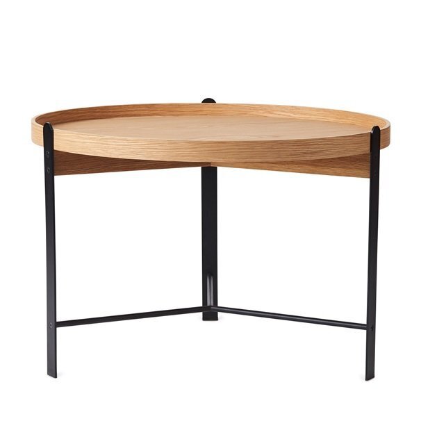 Warm Nordic Compose Coffee table, Ø70 - Olied oak/Black