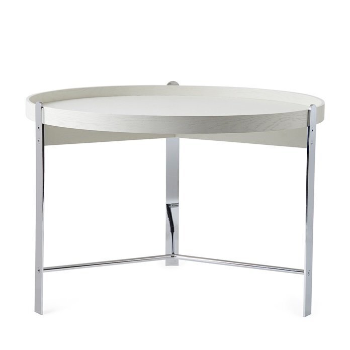 Warm Nordic Compose Coffee table, Ø70 - Warm white/Chrome