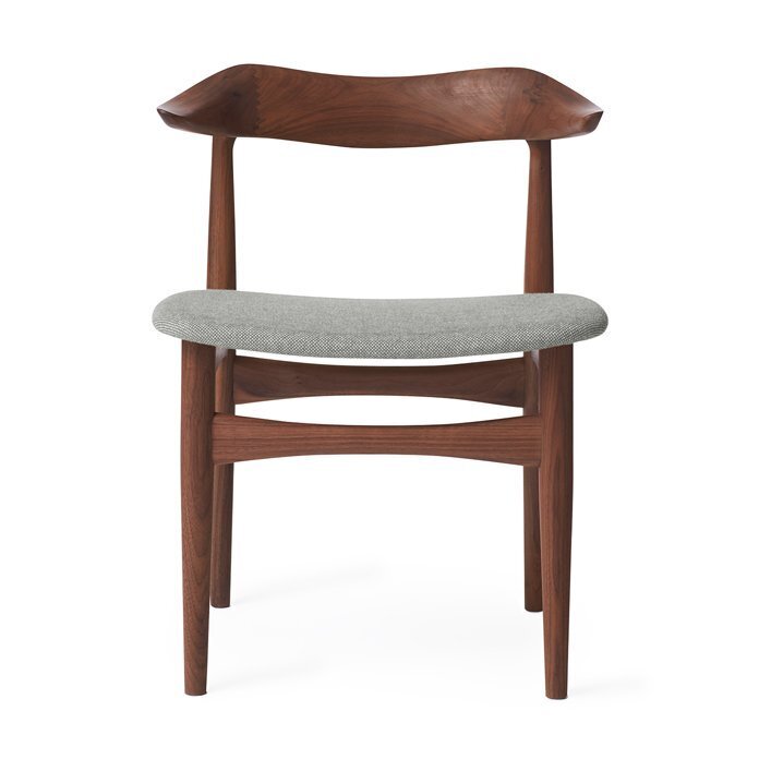Warm Nordic Cow Horn Chair with Oiled Walnut - Light Grey