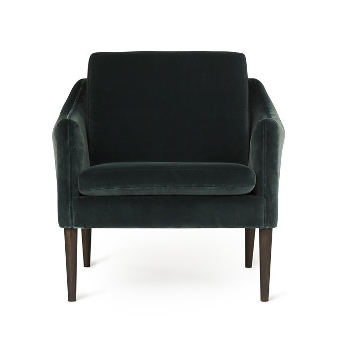 Warm Nordic Mr. Olsen Lounge chair - Dark petrol velvet