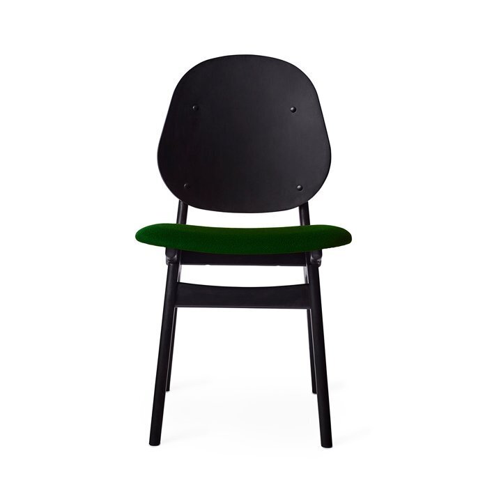 Warm Nordic Noble Chair with Black Lacquer Beech - Dark green