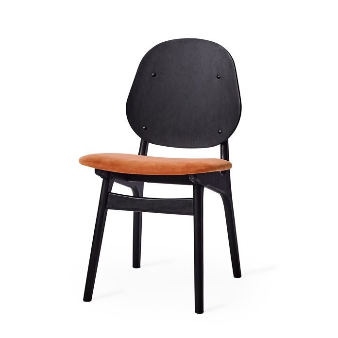 Warm Nordic Noble Chair with Black Lacquer Beech - Rusty Rose