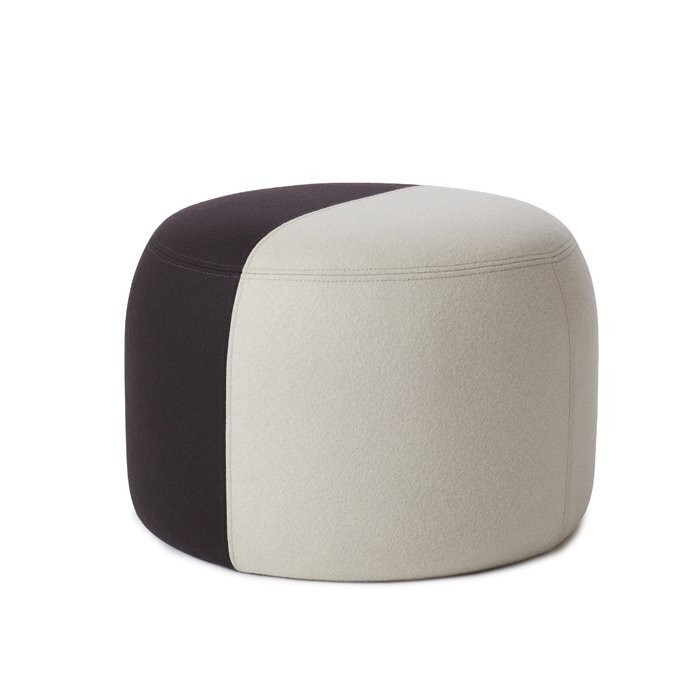 Warm Nordic Dainty Pouf - Pearl grey/Black
