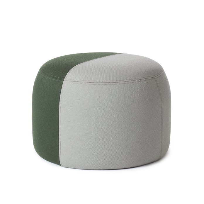 Warm Nordic Dainty Pouf - Warm grey/Forest green