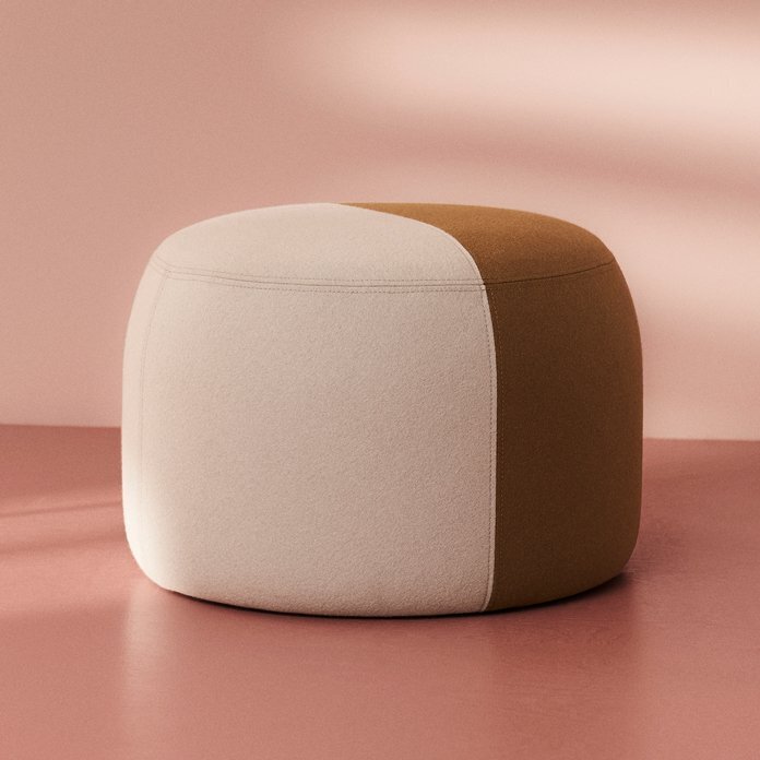 Warm Nordic Dainty Pouf - Pearl grey/Olive