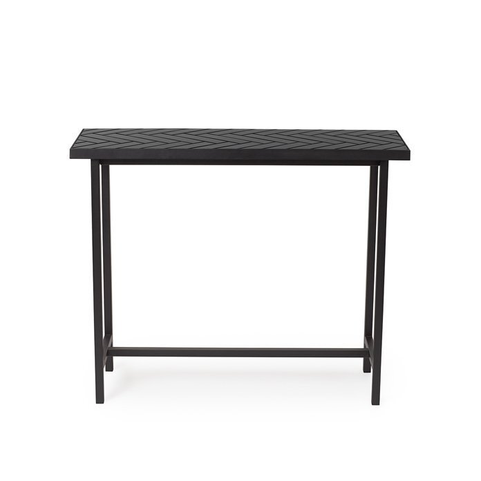 Warm Nordic Herringbone Tile Console Table - Soft black