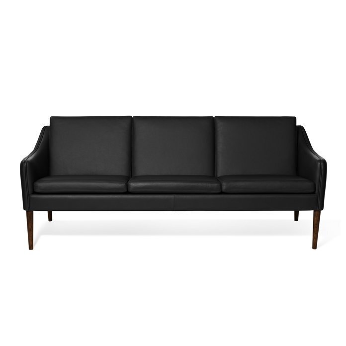 Warm Nordic Mr. Olsen Sofa 3 Seater with Walnut Oiled Oak - Black Challenger leather