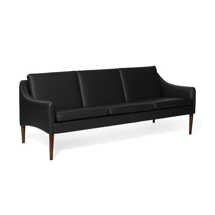 Warm Nordic Mr. Olsen Sofa 3 Seater with Walnut Oiled Oak - Black Challenger leather