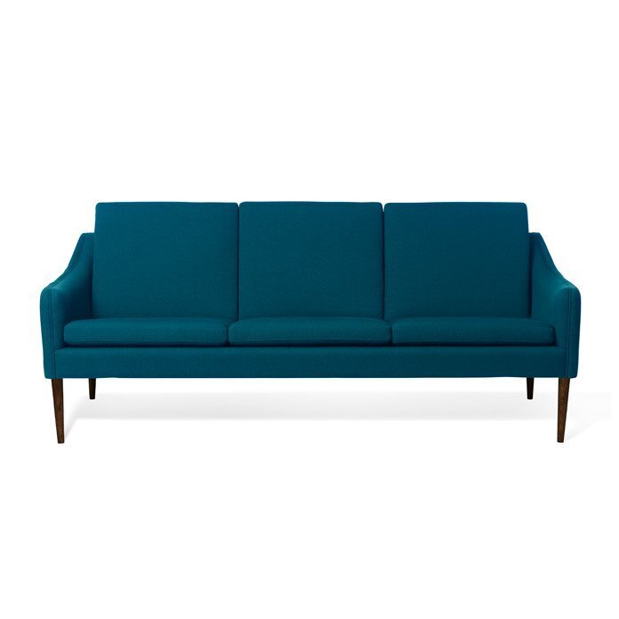 Warm Nordic Mr. Olsen Sofa 3 Seater with Walnut Oiled Oak - Dark turqouise