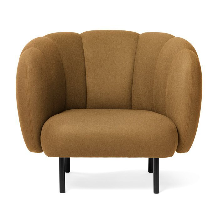 Warm Nordic Cape Lounge Chair with Stitches - Olive