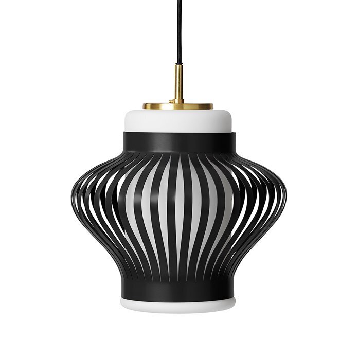 Warm Nordic Opal Lamella Pendant - Black noir