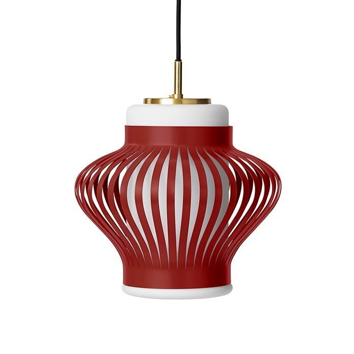 Warm Nordic Opal Lamella Pendant - Red grape