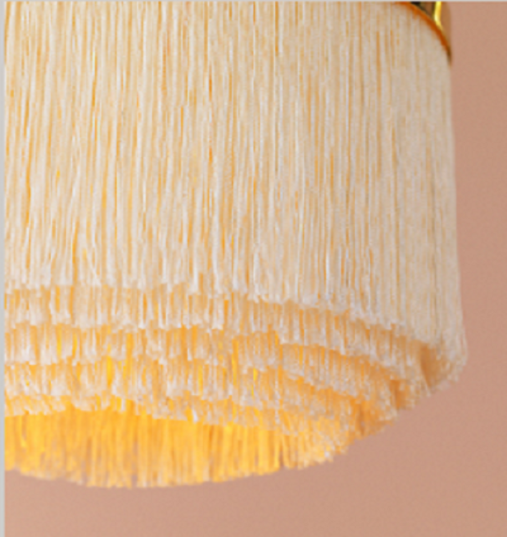Warm Nordic Fringe Floor Lamp - Stehleuchte - Cremeweiß