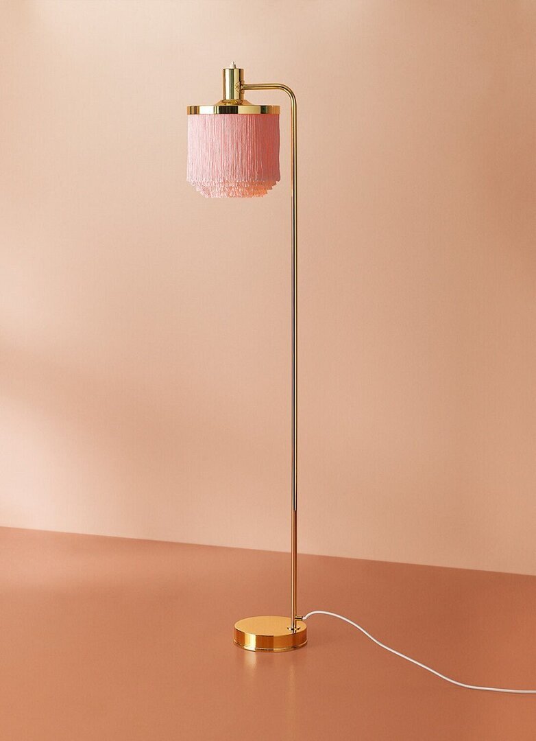 Warm Nordic Fringe Floor Lamp - Stehleuchte - Blassrosa