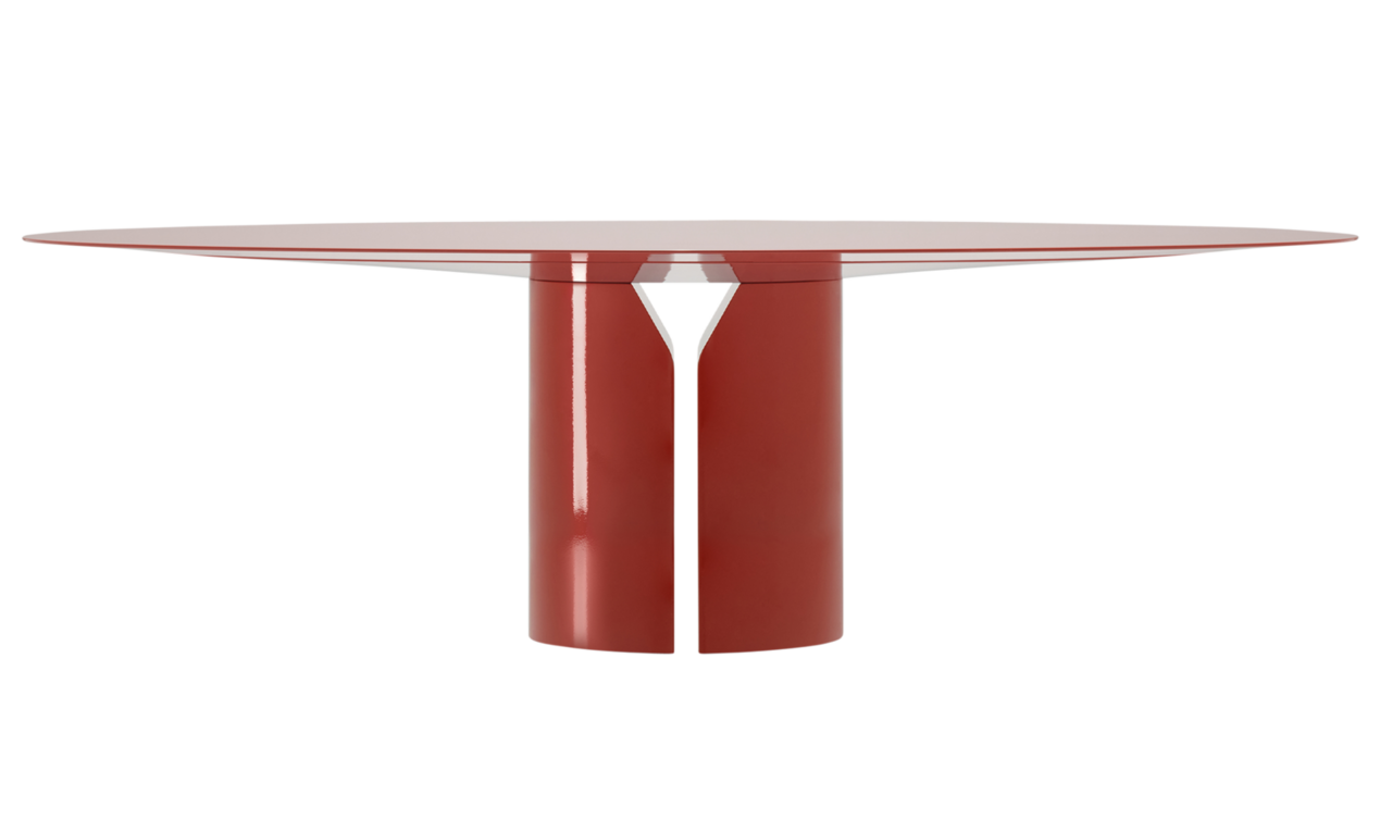 MDF Italia NVL Table - Esstisch rund - Rot matt lackiert - ⌀180cm